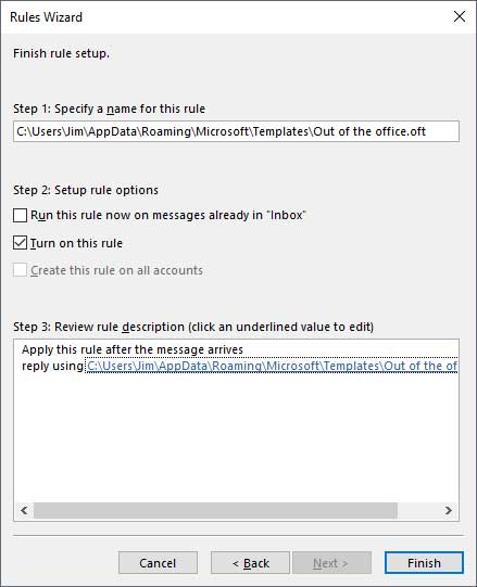 Tạo một Outlook Trả lời vắng mặt mà không cần Exchange